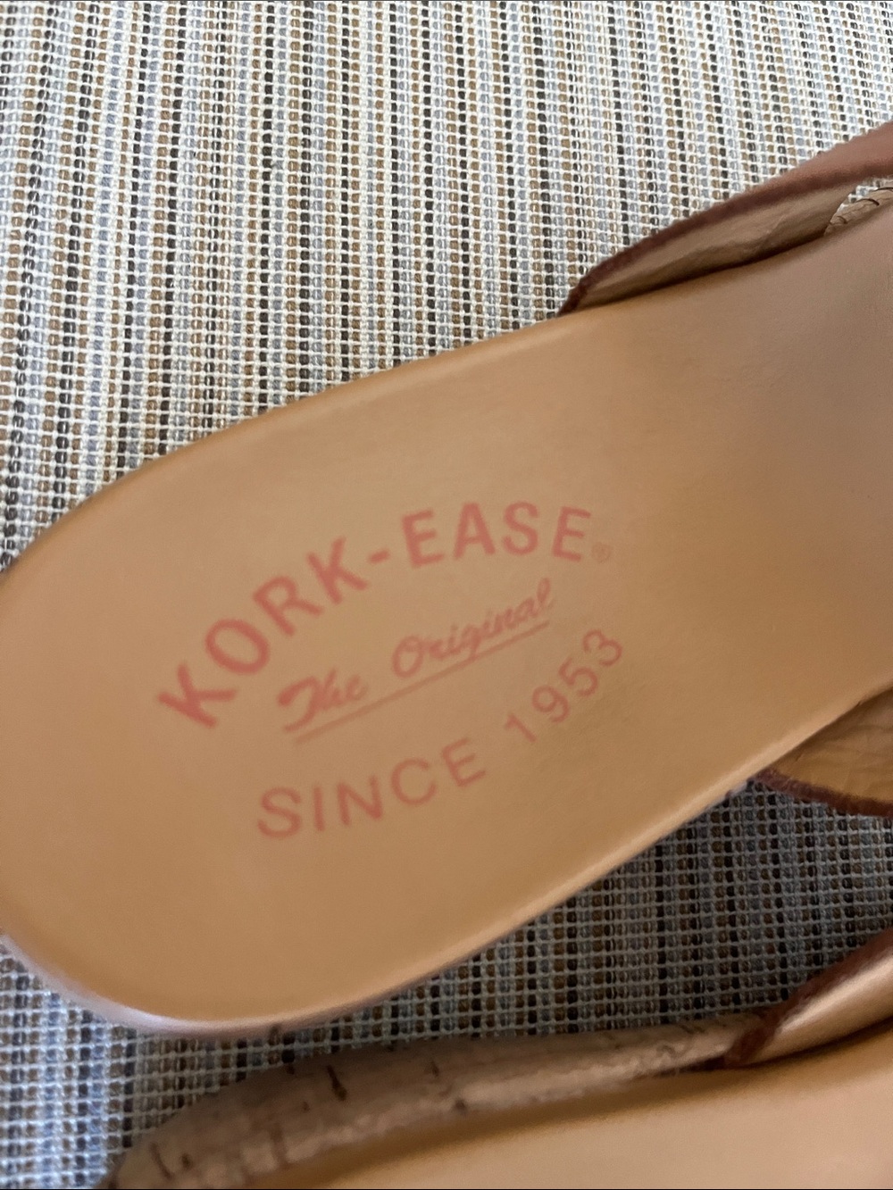 Kork-Ease Women's Tan Leather Slide Sandals Cork Heels Boho - Picture 6 of 9